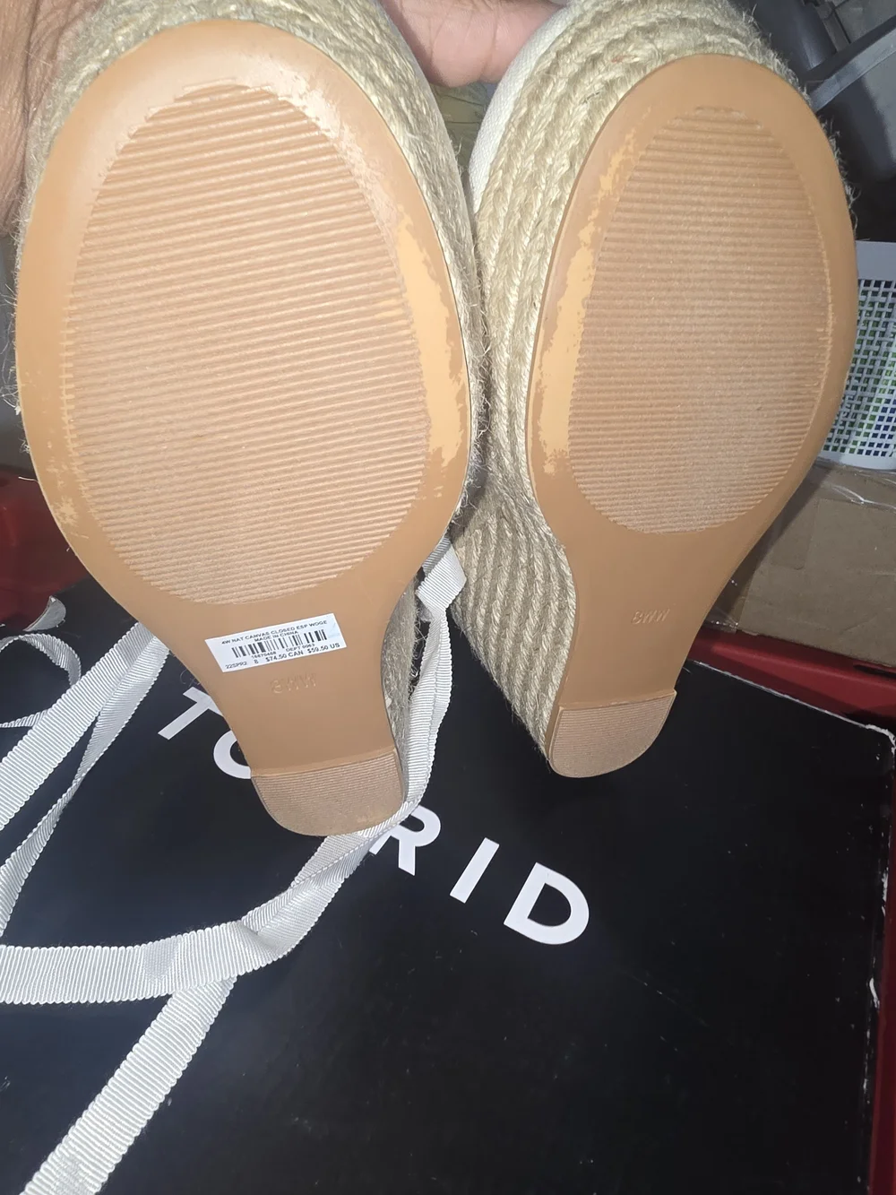 torrid White Canvas Espadrille Wedge Sandals